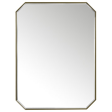 Rohe 30" Octagon Mirror, Champagne Brass, Champagne Brass