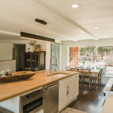 wood counter top with sink for island