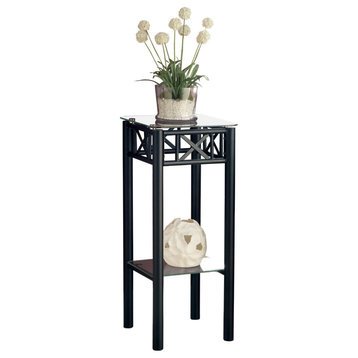Accent Table, Side, End, Plant Stand, Square, Living Room, Bedroom, Metal, Black
