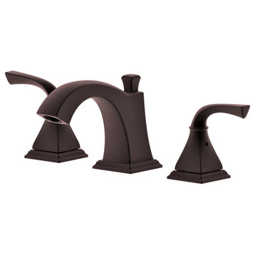 Kaden Double Handle Oil Rubbed Bronze Faucet, Drain Assembly With Overflow