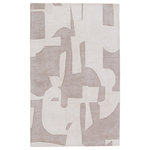 Jaipur Living - Jaipur Living Noverre Handmade Abstract Area Rug, Taupe/Cream, 10'x14' - The hand-tufted Anthem collection infuses homes with contemporary design and artistic-inspired motifs. Handmade of luxe viscose and wool blend, the Noverre area rug boasts a plush feel underfoot, soft hand, and subtle sheen. The heathered taupe and gray background and cream contrasting colorway pairs perfectly with the abstract, color block design. This piece grounds any indoor, low-traffic space like bedrooms, formal dining spaces or formal living areas.