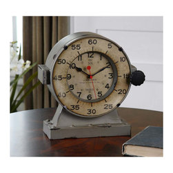 Uttermost Marine Decorative Table Clock in Antiqued/Aged Ivory - Products