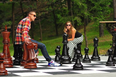 Giant Teak Chess Set with 36" King Ukraine