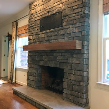 Interior Stone Fireplace Construction