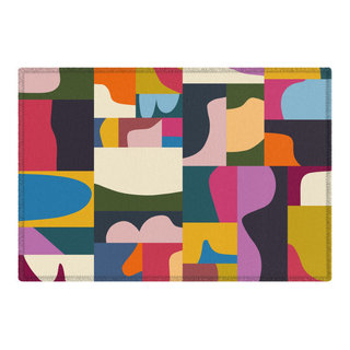 Marin Vaan Zaal Modern Collage Minimalism Outdoor Rug, 8'x10 ...