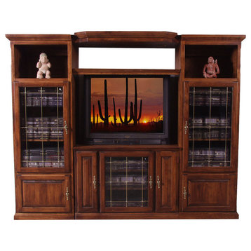 Traditional TV Stand With Media Storage, Red Oak, 43w