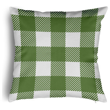Buffalo Plaid Accent Pillow With Removable Insert, Scallion, 18"x18"