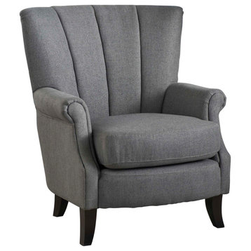 GDF Studio Ezra Classic Fabric Club Chair, Charcoal