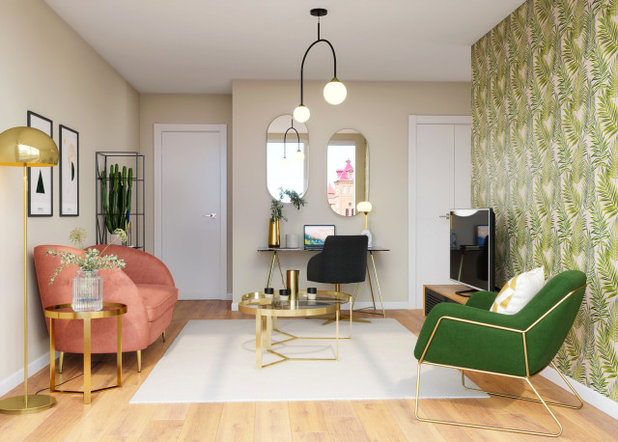 Transitional Living Room by Agence HÔM