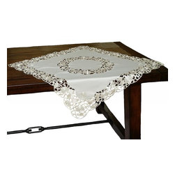 Xia Home Fashions - Daisy Lace Embroidered Cutwork 34"x34" Table Topper - Tablecloths