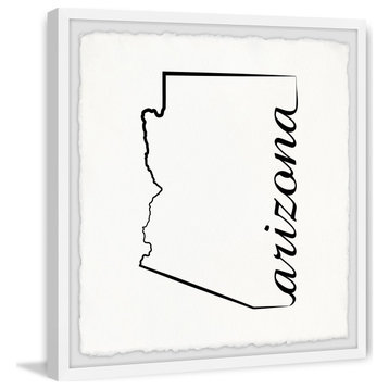 "Arizona Map Outline" Framed Painting Print, 12x12