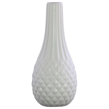 Montopoli Stoneware Vase, Matte White
