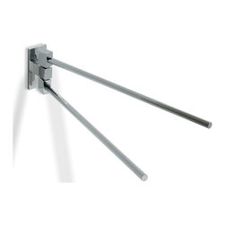 Glue L 312 Self-Adhesive Chrome Double Towel Bar 13.8" - Towel Bars