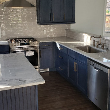 Super White quartzite kitchen countertops