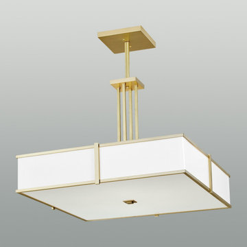 Ilex HSP30-QS-AC-SB-FL Hatbox 30" Square Pendant w. Quad StemShiny Opal Acrylic