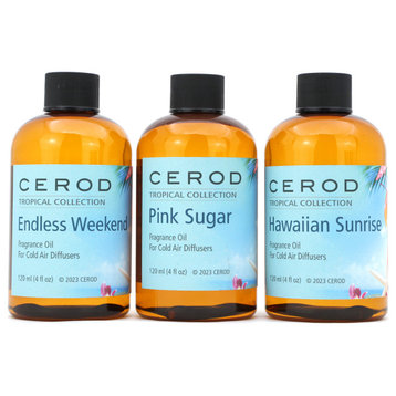 CEROD -Tropical Collection Set (3) Diffuser Oil for Cold Air Waterless Diffuser