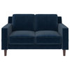 DHP Brynn Loveseat 2 Seater Sofa in Blue Velvet