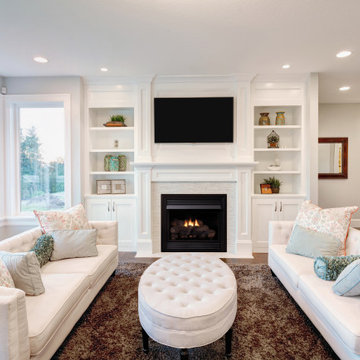 Living Room with Traditional Vent-Free Fireplaces - American Hearth