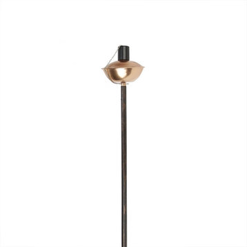 Shiny Sleek Copper Oil Lamp Outdoor Patio Torch, 42"