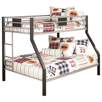 Dinsmore Twin/Full Bunk Bed, Black Silver