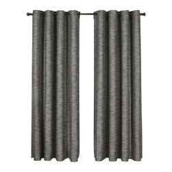 Royal Tradition - Galleria Blackout Thermal Insulated Stripe Curtain, Gray, 54"x84" Single - Curtains