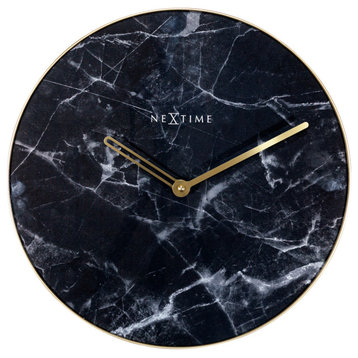 NeXtime Marble Wall Clock, Black