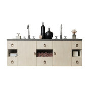 Sonoma 60" Double Vanity, Vanilla Oak, Without Top