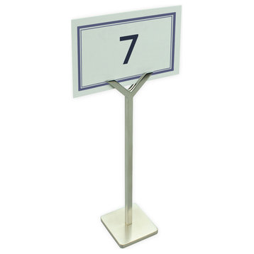 Place Card Holder, Stainless Steel, Satin Finish.