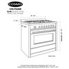 Cosmo Modern Dual-Fuel Range Convection Oven Pro Style High Powered