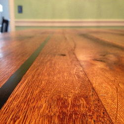 Dining Table Reclaimed Oak and Cherry with Ebony inlay. - Products