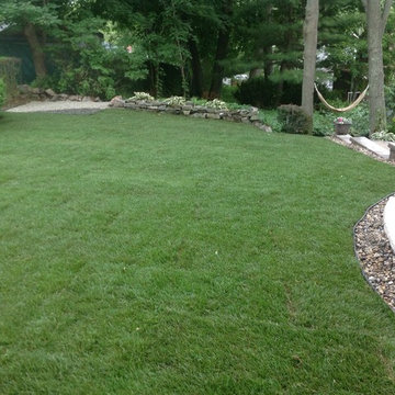 Terraced Yard with Landscape Lighting
