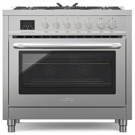 KoolMore 36 in. 5 Burner Freestanding Dual Fuel Range