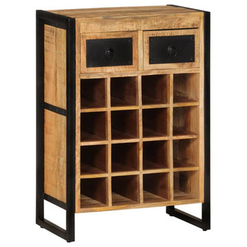vidaXL Wine Cabinet Bottle Holder Floor Wine Storage Cabinet Solid Wood Mango