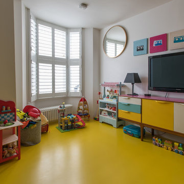 Lego inspired kitchen/family room resin flooring