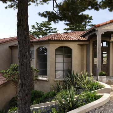 3D Villa Render: Coastal Architecture in Pebble Beach, California