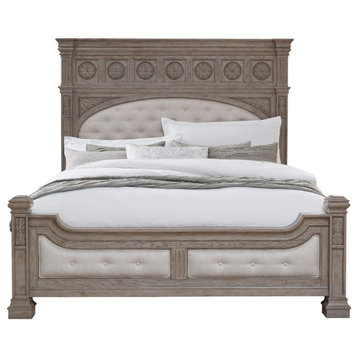 Bellevue HMIF23318 Setis Queen Rubberwood Panel Bed Frame - French Gray