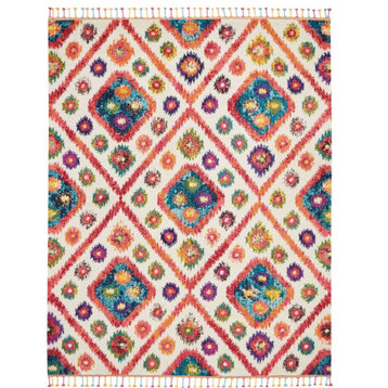 Nourison Moroccan Casbah Ivory and Pink Area Rug, 7'10"x10'6"