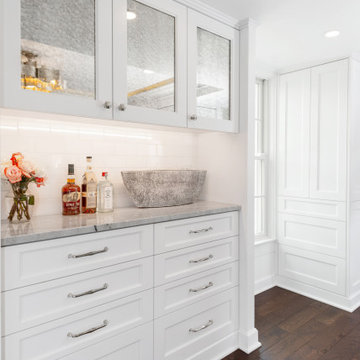 Foxtop Transitional Kitchen with Striking Quartzite Countertops