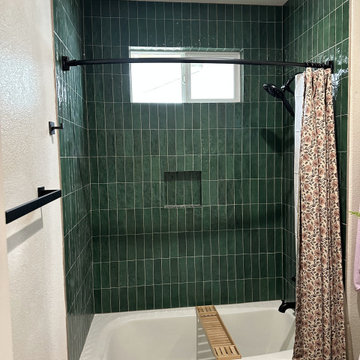 Green Subway Bathroom Remodel, Rocklin