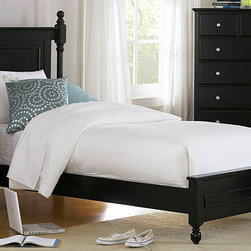 HOMELEGANCE 1356TBK-1 COTTAGE KIDS BLACK WOOD TWIN LOWER POST BED - Kids Beds