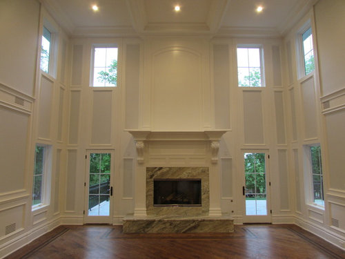 Large Mantle Decor With High Ceiling Help, Vaulted Ceiling Fireplace Decor