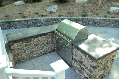 This is an example of a stone landscaping in New York.