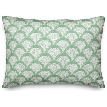 Green Scallops 20x14 Indoor/Outdoor Pillow