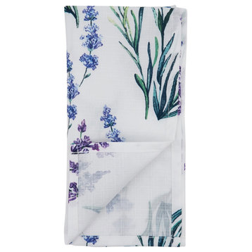 Cloth Table Napkins With Lavender Print (Set of 12), Lavender