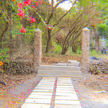 Walk way to sand pit