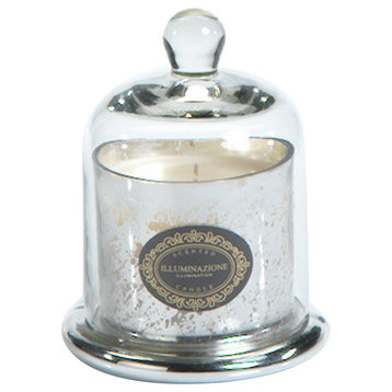 4.5" Tall Small Candle Jar With Glass Dome, French Red Currant Fragrance