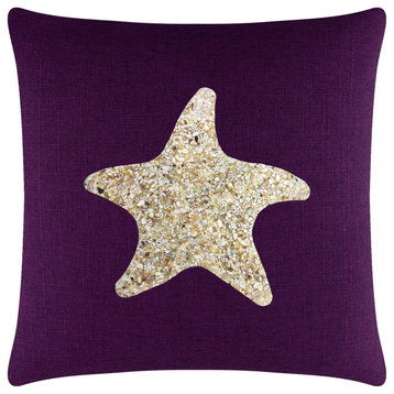 Sparkles Home Shell Starfish Pillow - 20x20" - Purple