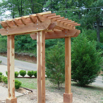 Flared Cedar Pergola and Cedar Arbor