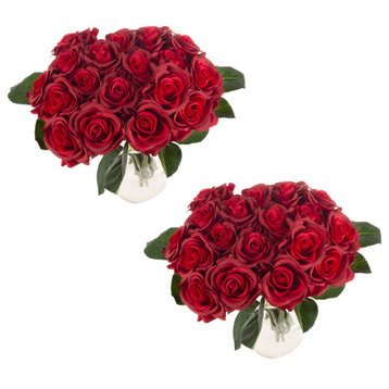 Rose Artificial Flowers 36Pc, Red