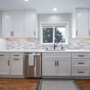 Semi-Custom Cabinets, door style is Dalton in the colors Simply White and Light